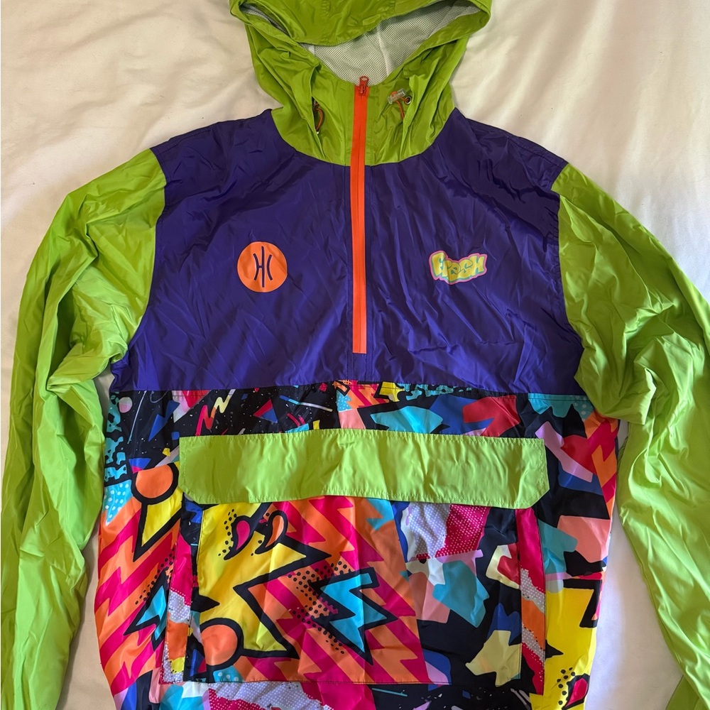 Green and Purple Retro Windbreaker Jacket